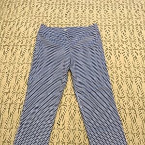 Margaret M cropped pants Sz L blue/white